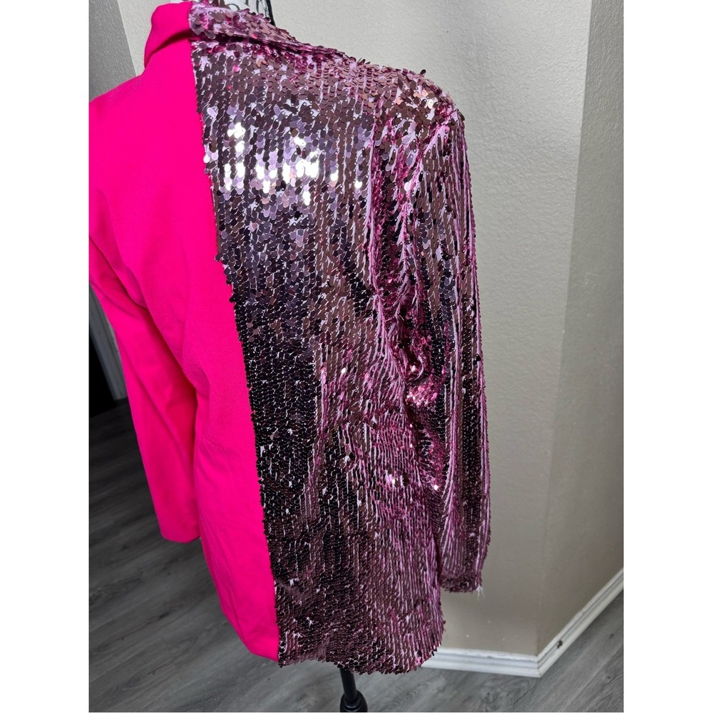 Hot Pink Sequin-Accent Blazer - Picture 12 of 14